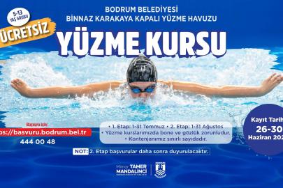 Bodrum'da çocuklara ücretsiz yüzme kursu