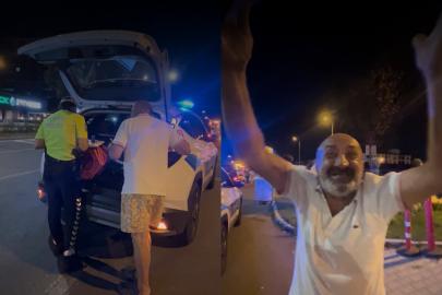 Ehliyetsiz ve alkollü yakalandı. "Bomba gibiyim"