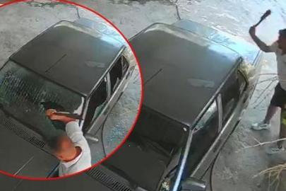 Eski sevgili dehşet saçtı! Otomobili satırla parçalayıp ölümle tehdit etti