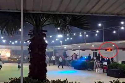 Yangını fark etmeden düğüne devam ettiler